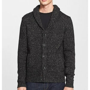 Rag & Bone Landon Shawl Collar Cardigan Sweater Mens Size Small Black Heather